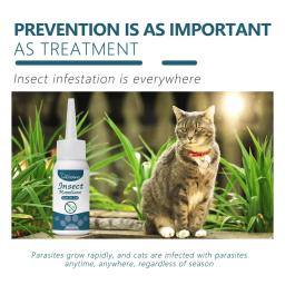 Pet Anti-Flea Tick Agent, Gatos e Cães, Desparasitação Extracorpórea 50ml, Agente de Limpeza da Pele para Piolhos, Carrapatos e Carrapatos - Image 4