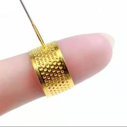 10 pçs diy artesanato engrossado cobre costura dedais agulha ferramentas de segurança dourado alfaiate protetor de dedo - Image 3