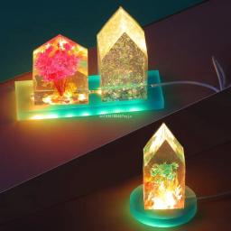 Molde silicone para base exibição iluminada por led, artesanato diy para arte resina cristal - Image 4