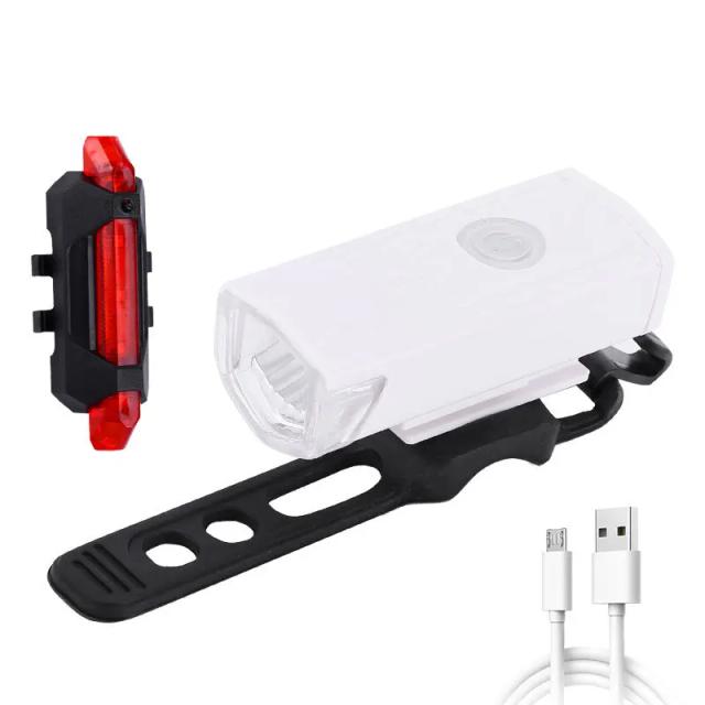 Conjunto de Luzes LED USB para Bicicleta - Dianteiras e Traseiras Ideal para Mountain Bike e Estrada