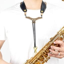 Correia pescoço saxofone couro macio Arnês cinta pescoço acolchoado couro - Image 3