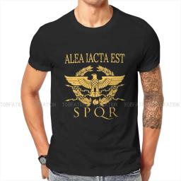 Alea iacta est gola redonda tshirt roma antigo poliéster original t camisa dos homens roupas novo design venda quente - Image 2