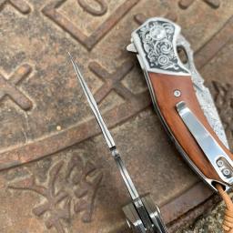 Faca Dobrável De Madeira De Ferro De Areia, CNC Damasco, 60HRC, Alta Dureza, Sobrevivência Ao Ar Livre EDC Facas, Battle Hunt, Ferramentas Dobráveis De Bolso - Image 5