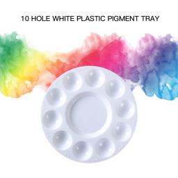 Paleta de Forma Redonda de Plástico Branco, Bandeja de Pintura para Segurar e Misturar Cores, Óleo Acrílico Aquarela - Image 1