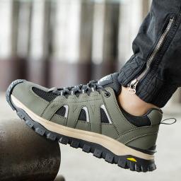 Sapatos de segurança de dedo do pé de aço homens botas de segurança de trabalho leve respirável confortável tênis botas masculinas sapatos antiderrapantes - Image 5