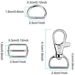 15 pçs metal chaveiro fechos giratória snap ganchos d anel e slide fivela triglide para bolsa prendedores costura diy artesanato - Image 2