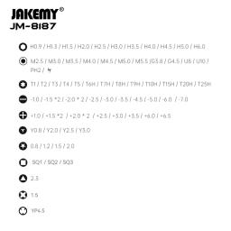 JAKEMY JM-8187 Chave De Fenda Magnética Set, Kit De Ferramentas De Reparo Eletrônico, Fibra De Vidro De Alto Brilho, Sinais Gravados, Telefone, PC, Tablet, 83in 1 - Image 5