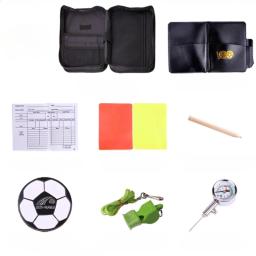 Futebol Árbitro Bag with Whistle, Cartões vermelhos e amarelos, Pick Edge Coin, barômetro, carteira de futebol Set Kit, Equipamento Árbitro - Image 4