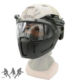 Paintball airsoft meia máscara facial proteção capacete ferroviário e viseira flip up óculos para capacete tático rápido - Image 5