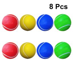 8 pçs bolas de tênis criativas prática bolas de tênis esportes pu tênis jogando bola de espuma sólida bolas de tênis amarelo/vermelho/azul/verde - Image 1