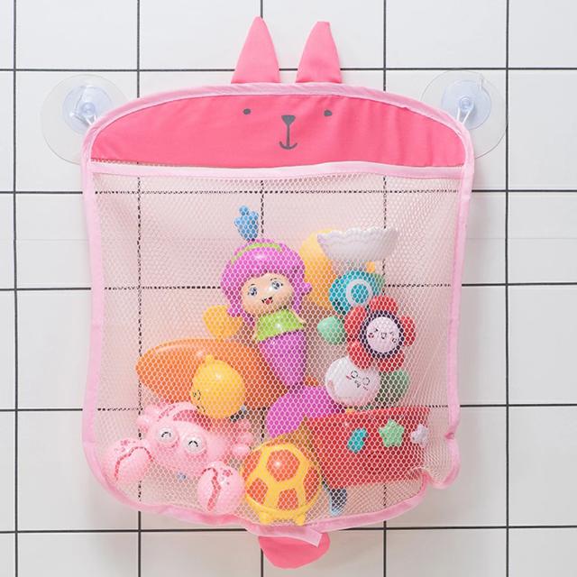 Saco de Malha para Brinquedos de Banho de Bebê - Armazenamento Divertido com Formas de Animais