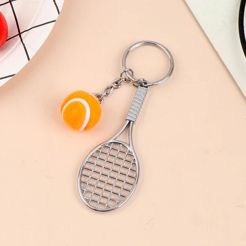 Raquete de tênis Keychain, mini chaveiro, esportes chaveiro, carro bonito pingente, 6 cores - Image 1