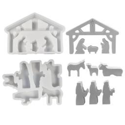 3D Presépio Casa Mold Arte Artesanato, Molde De Gesso, Decorações De Ornamento De Mesa, Suprimentos Artesanais, Fabricação De Vela - Image 1