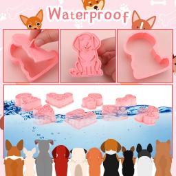 Cortadores De Biscoito De Cão Com Conjunto De Pistão, 3D Puppy Osso Forma Biscuit Mold, Desenhos Animados Em Relevo Cookie Stamps, Ferramentas De Cozimento Do Bolo DIY, 8Pcs - Image 5