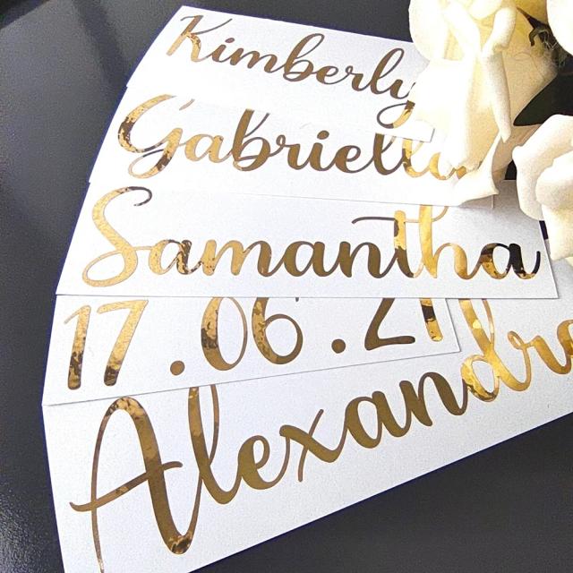 Vinil Decal Personalizado para Parede e Janela - Etiquetas de Nome, Garrafa de Água e Decoração para Festa de Aniversário