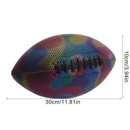 Treinamento Refletivo Rugby Ball, Reflexo Holográfico, Couro Pu, Brilho Escuro Futebol Americano, Bolas de Futebol para Adolescentes, Adultos, Júnior - Image 5