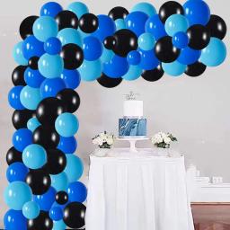 122 pçs preto luz azul real balão azul garland arco kit meninos vídeo jogos festa de aniversário decorações super-herói - Image 5