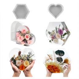 Molde de silicone grande resina epóxi fundição molde, hexágono coração forma molde, DIY flor preservação artesanato presente para casamento e namorados - Image 1