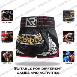 Calções de Boxe Masculino e Feminino, Roupa de Treino Artes Marciais, Calções Kick Boxing, Agarra Ginásio, Gaiola Kickboxing, Calças Lutadoras, Muay Thai - Image 4
