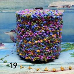 Fio de crochê extravagante tingido especial, nó colorido do grânulo, mistura de penas, fio de tricô manual para camisola e chapéu DIY, 50g por lote - Image 6