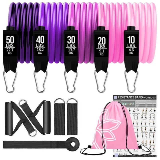 Lbs conjunto de faixas elásticas de resistência, equipamento para exercícios de fitness, puxar corda, yoga, treinamento, academia em casa - Image 1