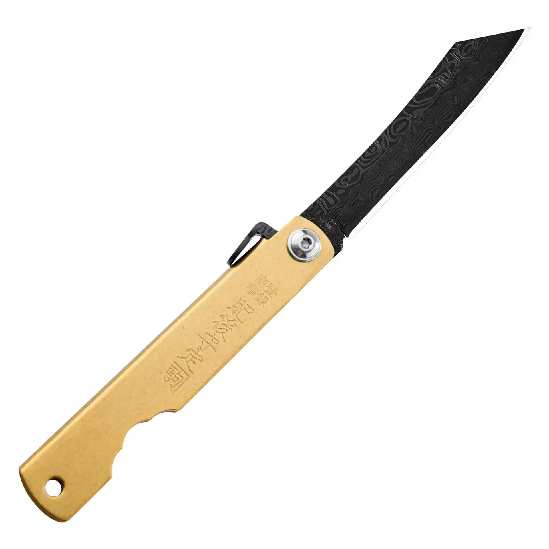 Aço Pocket Folding Knife, Camping, Caça, Cabo de Cobre, Facas, Sobrevivência ao ar livre, Ferramenta EDC, Novo, 2024 - Image 1