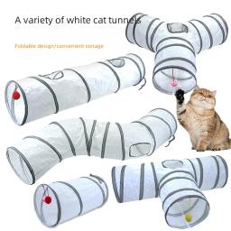 Playground de túnel branco para gatos, brinquedos interativos, túnel de gato, suprimentos para animais de estimação, transfronteiriço, nova chegada - Image 1