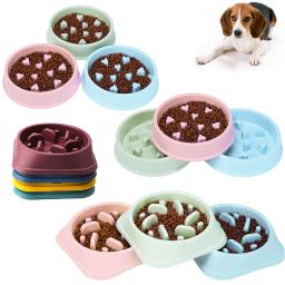 Alimentador lento de plástico portátil para animais de estimação, tigela anti-estrangulamento, prato de alimentação anti-estrangulamento, tigela de comida, cachorro, gatinho, gatinho, animais de estimação, alimentação lenta - Image 1