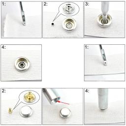 Prendedores de latão e ferramentas para jaqueta rebites de couro, botões, fivela de costura, ambientalmente, invisível, alta qualidade, 10 conjuntos - Image 5