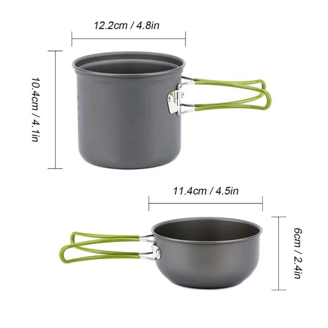 Conjunto de Panelas Ultraleves para Camping: Ideal para Cozinhar ao Ar Livre, Caminhadas, Piqueniques e Montanhismo