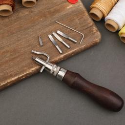 Kraball ferramentas de trabalho de artesanato de couro, kit de costura, conjunto de reparo com fio encerado, ranhurador, furador para profissionais iniciantes - Image 6