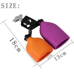 Conjunto de bateria com alto e baixo som Knocker, percussão instrumento acessórios, Cowbell para tambor, laranja e roxo - Image 6