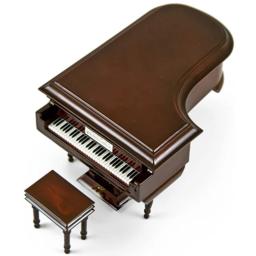 Miniatura Grand Piano Model Kit, Instrumento Musical com Cadeira, Decoração para Casa e Escritório - Image 2