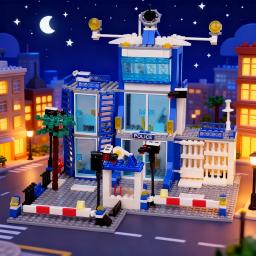 Blocos de montagem do departamento de polícia de alta dificuldade, carro, brinquedos educativos diy para crianças, pequenas partículas, ferramentas de aprendizagem criativas - Image 3