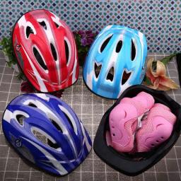Conjuntos de Proteção Joelho e Cotovelo, Capacete de Segurança, Bicicleta, Scooter, Patinação, Conjuntos de Engrenagens Protetoras, Ciclismo de Bicicleta, Guarda de Pulso, 7Pcs, Conjunto - Image 2