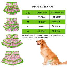 Calças fisiológicas sanitárias para animais, fraldas para cães altamente absorventes, estampado floral, saia, princesa, fraldas para cães femininos, menina - Image 6