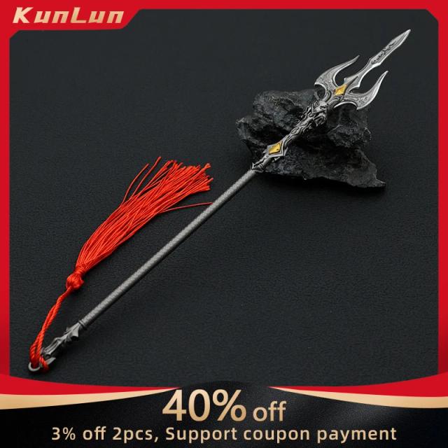 Modelo de Arma Hai Hao - Espada Antiga e Lança de Aço Colecionáveis do Anime Chinês Guerra do Vazio, 22cm em Metal