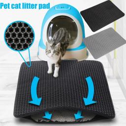 Dupla camada Cat Litter Mat, antiderrapante Litter Pads, caixa impermeável Litter, Pet Acessórios, S Cama Limpa, U4n4 - Image 1