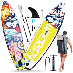 Prancha de remo inflável sup impressão placa de remo vertical com conjunto completo de acessórios de prancha de surf inflável prancha de remo - Image 1