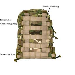 MOLLE Mini saco de hidratação para fãs táticos, painel traseiro de água, bolso de bexiga, colete tático, porta-pratos Airsoft - Image 4