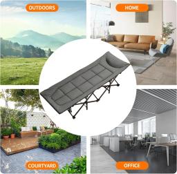 Cama dobrável ao ar livre portátil com almofada para adultos, Oxford Camping Bed, Travel Outdoor Bed, Double Layer - Image 5