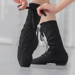 Tênis de dança esportiva para homens e mulheres, sapatos de dança jazz, botas de lona, botas curtas, meninas e meninos, 1 par por lote - Image 3