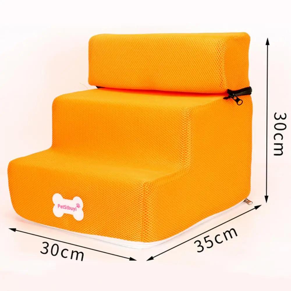 Escada destacável antiderrapante para animais, Rampa removível Escada de cama, Suprimentos para cães pequenos, Brinquedo do gato, 3 Passos, 1Pc - Image 1