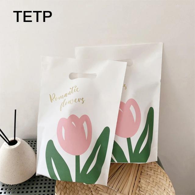 Sacos de Flores Stand Up com Alça - Embalagens Versáteis para Compras, Alimentos e Decoração - 50 Peças