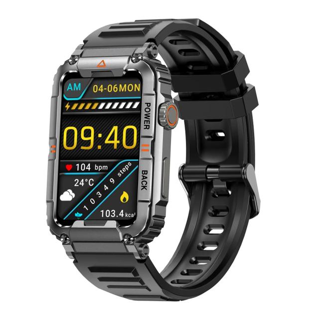 Relógio Inteligente Masculino CanMixs com Monitoramento Cardíaco, Funções Esportivas e Controle de Música via Bluetooth