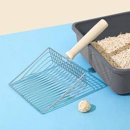 Conveniente Pá de Lixar para Gato, Todo o Metal, Peneira De Areia, Suporte Profundo, Areia Oca, Pá De Limpeza, Peneira De Lixo - Image 2
