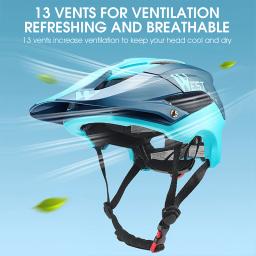 WEST BIKING-Capacete de Ciclismo Ultraleve para Homens e Mulheres, Capacete MTB Road Bike, Tampa de Segurança com Aba, Chapéu de Aberturas Esportivas, Equipamento Ciclismo - Image 5