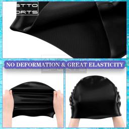 Austto unissex adulto silicone touca de natação à prova dwaterproof água chapéu antiderrapante boné de piscina feminino masculino - Image 4