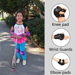 Almofadas de joelho e cotovelo para crianças, Guards Protective Gear Set, Equipamento de segurança para patins, Ciclismo, Bicicleta, Skate, Esportes - Image 4