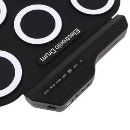 2022new dobrável rolo de mão silicone usb tambor eletrônico portátil prática tambores almofada kit com baquetas sustentar pedal - Image 2